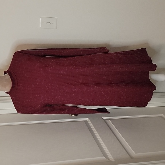 Faded Glory Mock Neck Swing Dress, Size M (8-10), EUC.  Merlot Wine Combo Color - Picture 1 of 10